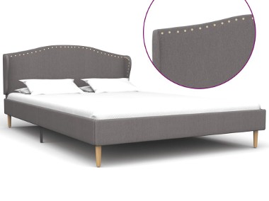 vidaXL Rama łóżka, jasnoszara, tapicerowana tkaniną, 120 x 200 cm 280648-1