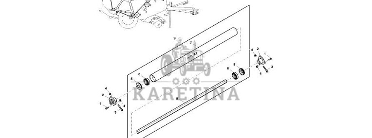 John Deere 960 - Wałek DC216670 (Pasy, rolki, bramki)-1