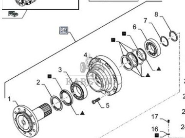 New Holland CR9080 Zwolnica Piasta Napęd Tylny Łożysko CZĘŚCI 86576610-2
