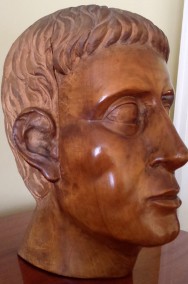 Rzeźba: Głowa Rzymianina - Lite Drewno HANDMADE Cena do Negocjacji-2