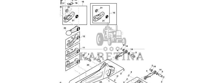 John Deere 960 - Zestaw ramienia DC217476 (Rama, pokrywy, róźne)-1