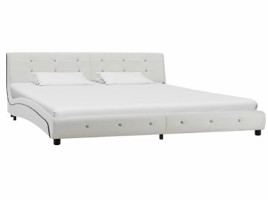 vidaXL Rama łóżka, biała, sztuczna skóra, 180 x 200 cm 280316-1