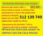 Prywatna pożyczka bez BIK baz kredyt z komornikiem cała Polska Głogów