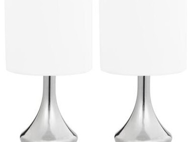 vidaXL Lampy stołowe, 2 szt., dotykowe, białe, E14-1