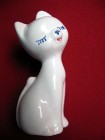 Kot - biały mały kotek - porcelana - 8 x 3,5 x 3 cm