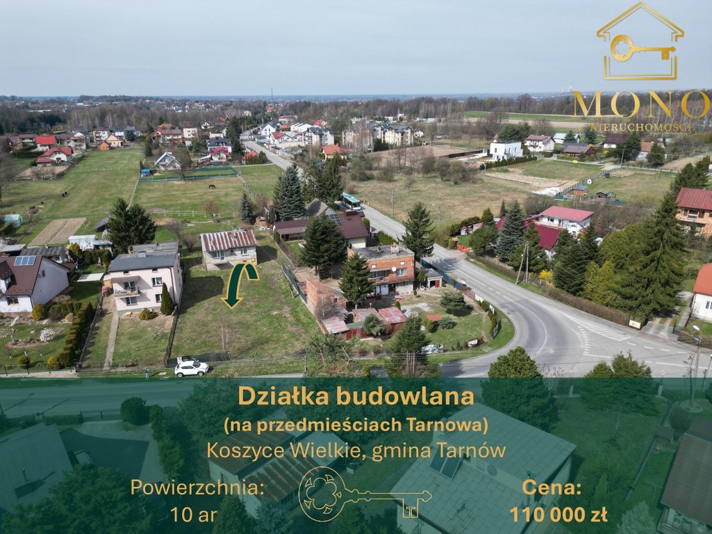 Działka budowlana 10 ar na przedmieściach Tarnowa., małopolskie