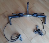 Shimano manetki lewa + prawa, przerzutki tylna + przednia