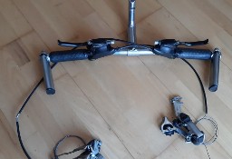 Shimano manetki lewa + prawa, przerzutki tylna + przednia