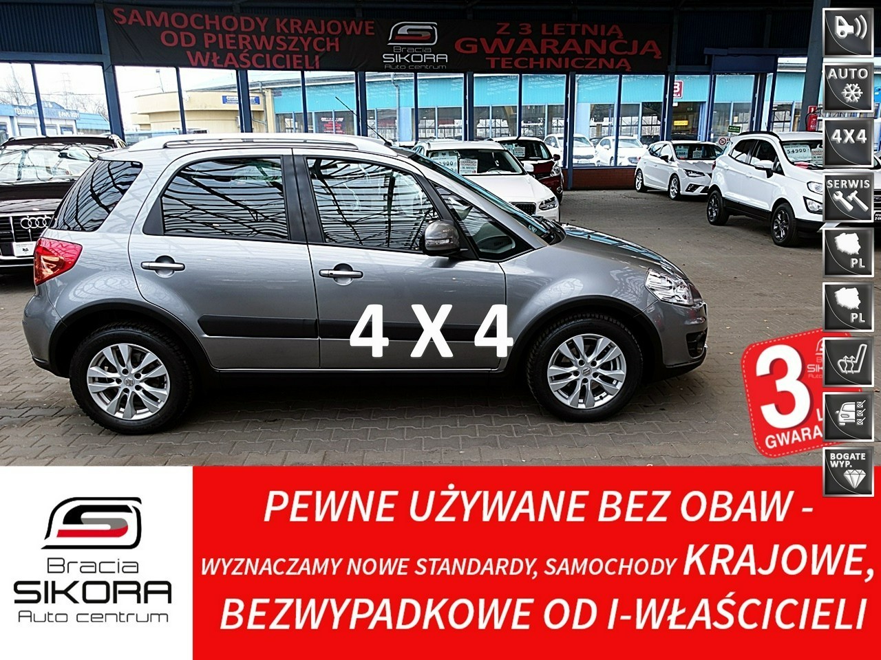 Suzuki SX4 I 4x4 1,6i 16V KLIMATRONIC Podgrzewane Fotele GWARANCJA Krajowy Bezwyp