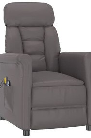 vidaXL Elektryczny fotel masujący, szary, sztuczna skóra-2