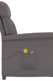 vidaXL Elektryczny fotel masujący, szary, sztuczna skóra-3