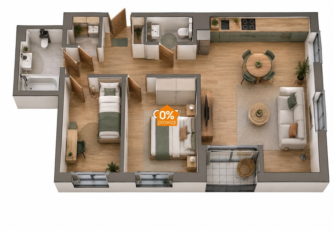 Mieszkanie na sprzedaż, 3 pokoje, 71 m², Kraków
