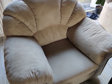 Zestaw wypoczynkowy Sofa + Fotel, beżowy-2