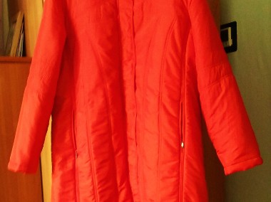 Płaszcz ocieplany–czerwony (rozmiar : 44)–prawie nieużywany, sprzedam za 50 zł-1