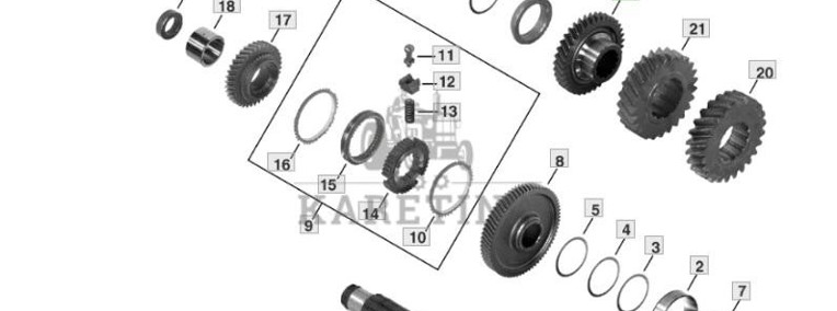 John Deere 7600 7700 7800 - koło zębate przekładnia śrubowa R93255-1