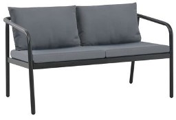 vidaXL 2-osobowa sofa ogrodowa z poduszkami, aluminium, szaraSKU:44699*