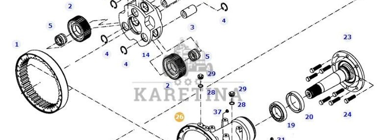 Fendt 414 Vario - zwolnica obudowa osi 404150150010-1