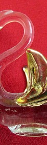 Ptak - Łabędź złocony - figurka ze szkła w stylu Murano - 4,5 x 3,5 x 2 cm-3