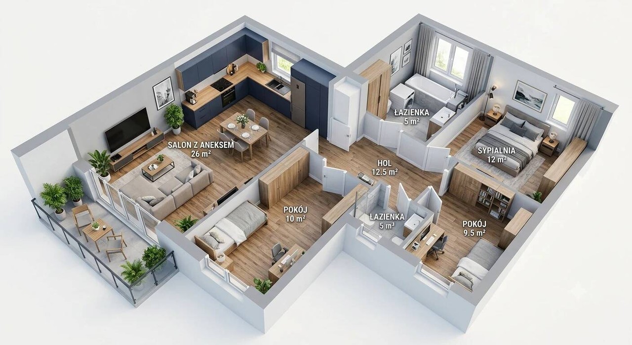 Mieszkanie na sprzedaż, 4 pokoje, 78 m², Kraków