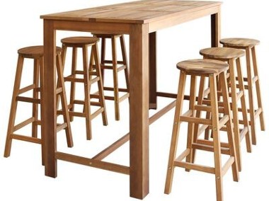 vidaXL Stolik i stołki barowe,7 elementów, lite drewno akacjoweSKU:246670-1