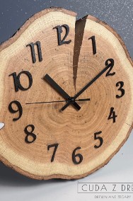 Drewniany zegar ścienny z plastra drewna - 30 cm | CUDA Z DREWNA - na zamówienie-2