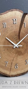 Drewniany zegar ścienny z plastra drewna - 30 cm | CUDA Z DREWNA - na zamówienie-3
