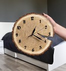 Drewniany zegar ścienny z plastra drewna - 30 cm | CUDA Z DREWNA - na zamówienie