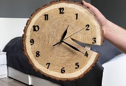 Drewniany zegar ścienny z plastra drewna - 30 cm | CUDA Z DREWNA - na zamówienie