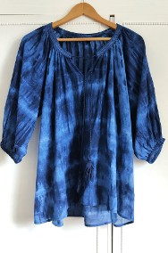 Bluzka Lindex L 40 niebieska na lato boho etno hippie tie dye oversize plus size-2