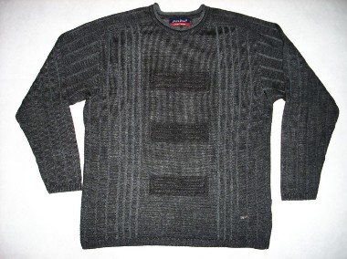 Sweter męski Grafitowy wełna 50% j nowy M L-1