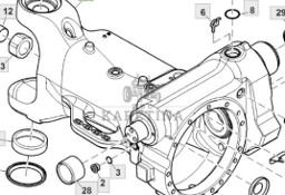 John Deere 8360R Obudowa Prawa Pochwa Przedniej Osi Mostu CZĘŚCI R336210