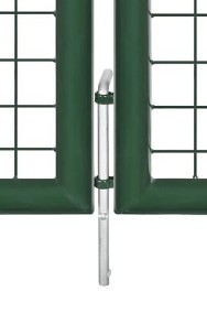 vidaXL Brama ogrodzeniowa z siatki, stalowa, 400 x 75 cm, zielona-3