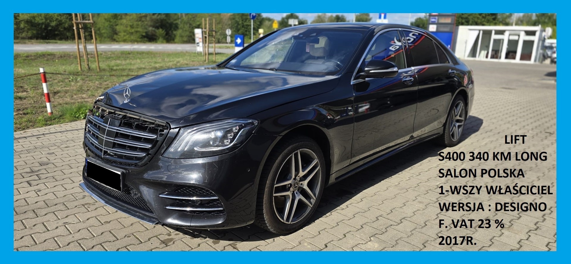 Mercedes-Benz Klasa S W222 S400 340KM, S. Polska, F. 23% Designo
