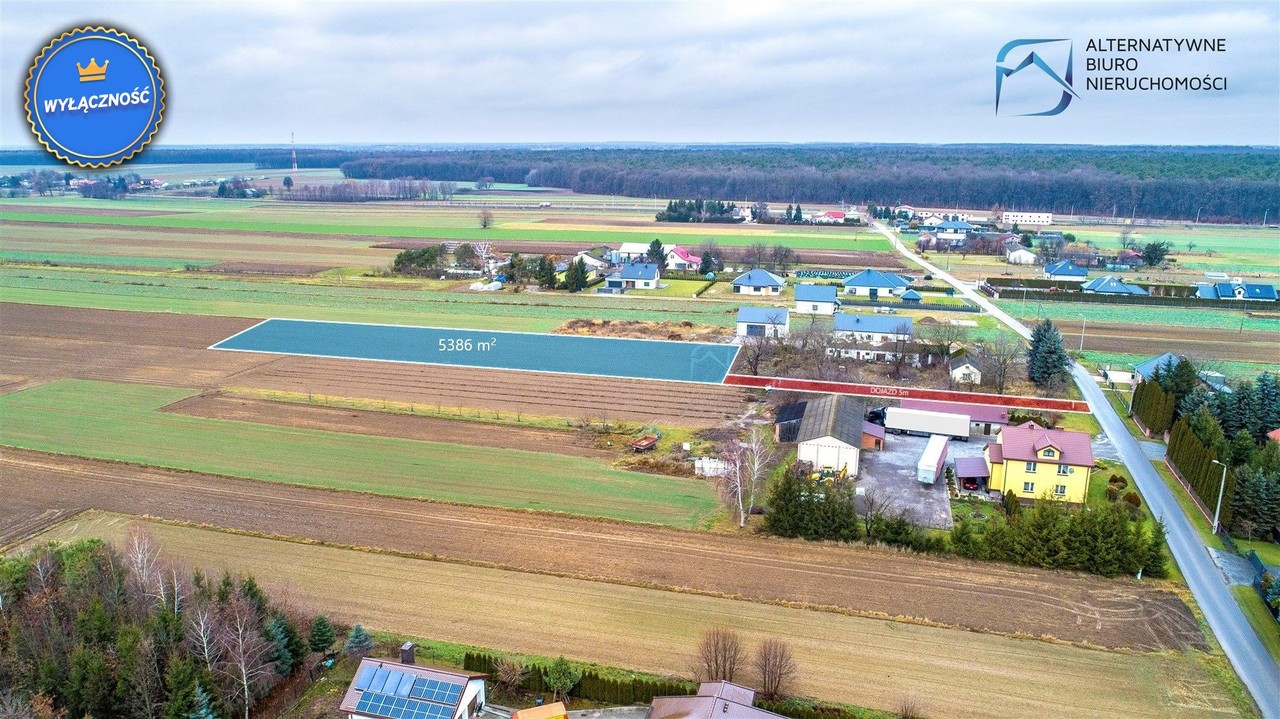 Działka rolno budowlana 5386 m², Radawiec Duży, Konopnica