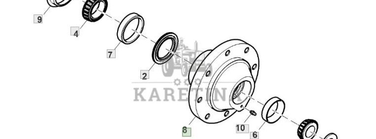 John Deere 6110 - oś przednia - piasta koła P58400-1