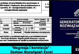 "Regresja i korelacja" - Zestaw 4 Rozwiązań Excel. poziom - Studia 