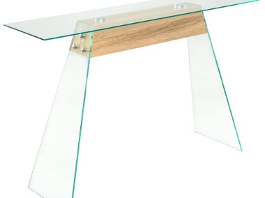 vidaXL Stolik - konsola z płyty MDF i szkła, 120x30x76 cm, kolor dębu245638-1