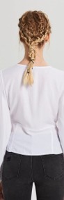 Nowa biała bluzka Cropp M 38 koszula wiskoza retro pin up elegancka guziki-4