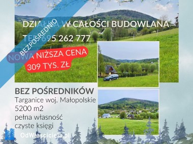 Urocza działka budowlana w górach 52ary Targanice/Andrychów -1