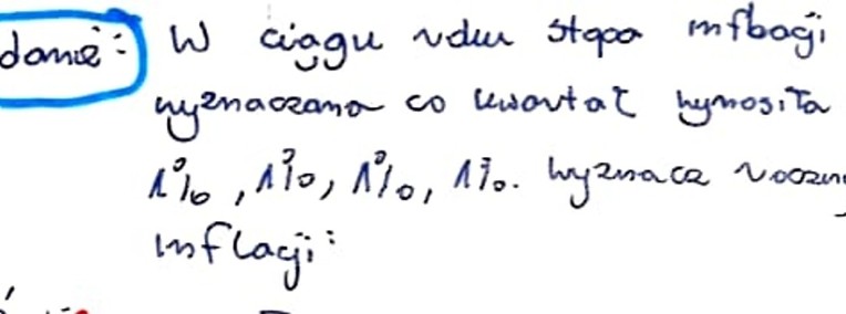"Wyznaczanie rocznej stopy inflacji z inflacji kwartalnych" - Zestaw 1 rozwiązań-1