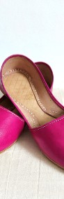 Różowe skórzane buty balerinki 38 skóra orient indyjskie khussa mojari jutti -3
