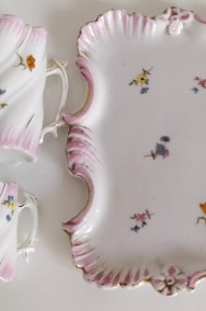 Zestaw swirlowej porcelany ręcznie malowane filiżanki z tacą w stylu neorokoko -2
