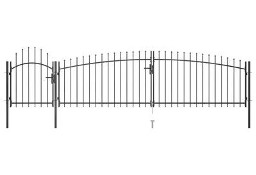 vidaXL Brama ogrodzeniowa z grotami, 5 x 1,5 m, czarna