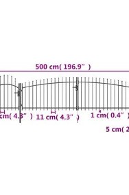 vidaXL Brama ogrodzeniowa z grotami, 5 x 1,5 m, czarna-3