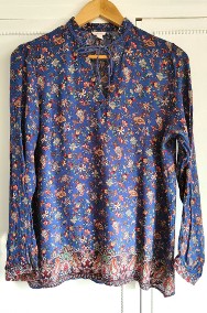 Bluzka Esprit 40 L niebieska wzór floral orient paisley boho hippie-2