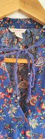 Bluzka Esprit 40 L niebieska wzór floral orient paisley boho hippie-4