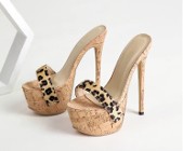 Sandały panterki na koturnie- Leopard wedge sandals