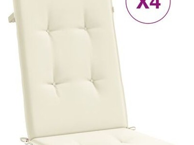 vidaXL Poduszki na krzesła ogrodowe, 4 szt., kremowe, 120x50x3 cmSKU:43182-1