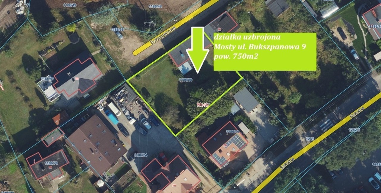 Mosty - działka zabudowana domem