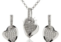 ankabizuteria.pl Piękny komplet biżuterii srebrnej z mikro cyrkoniami